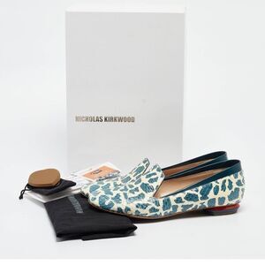 Nicholas Kirkwood 38 1/2 Green/Cream Python Smoking Slipper